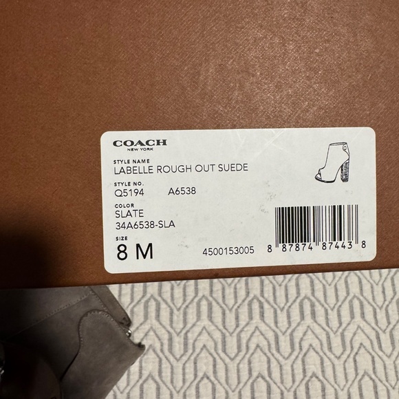 Coach Suede Peep Toe Bootie/Shoe - Picture 4 of 7